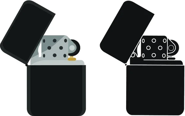 Black Gasoline Lighter Color Silhouette Icon Web Vector Illustration — Stock Vector