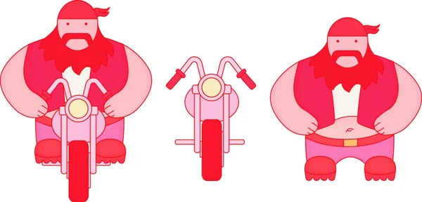 Fat Biker Color Icon Web Vector Illustration — Stock Vector