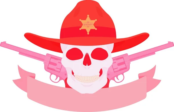 Wild West Sheriff Emblem Icon Web Vector Illustration — Stock Vector