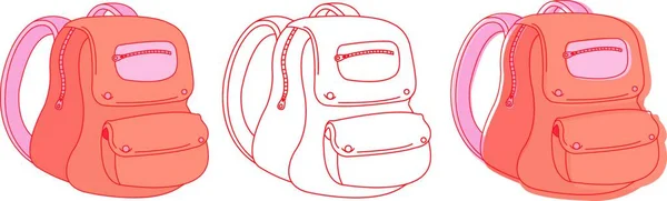 School Bag Different Styles — ストックベクタ
