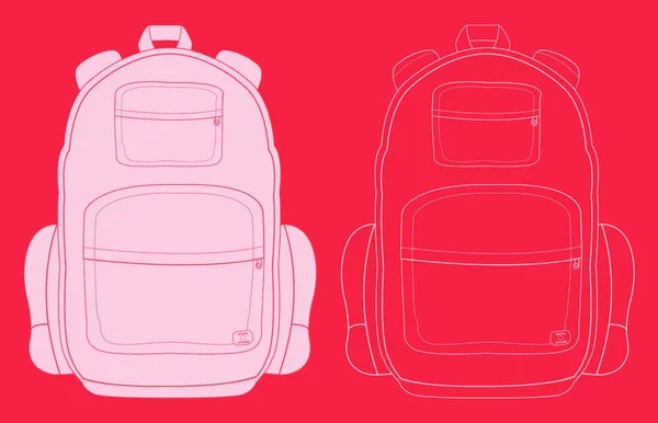 旅行背包粉笔图标为Web 矢量插图 — 图库矢量图片