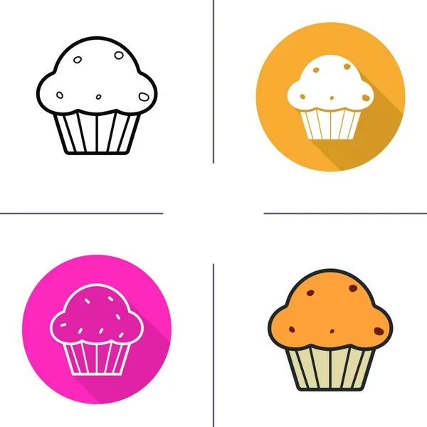 ウェブのためのカラフルなカップケーキ ベクトルイラスト — ストックベクタ