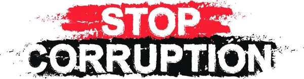 Stop Corruption Paint Grunge Sign — Stock Vector