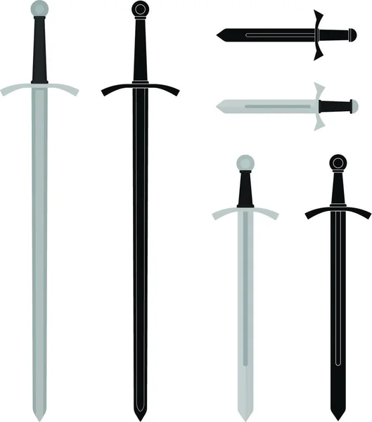 Medieval Sword Set Vector Illustration — Stock Vector