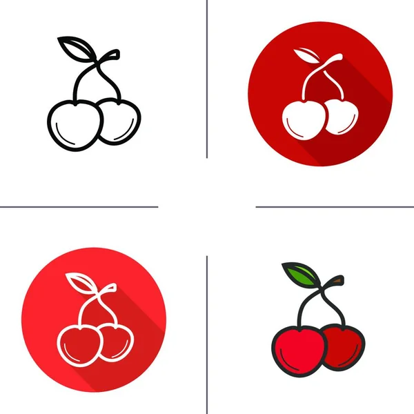 Sweet Cherries Illustration Summer Food Concept — Stock Vector