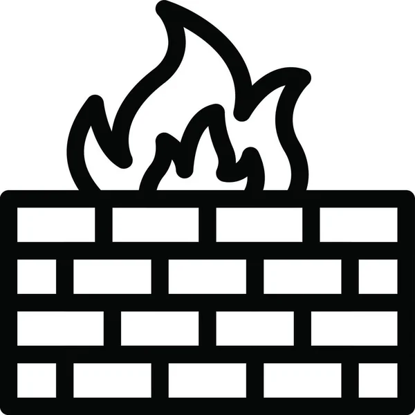 Ateş Simgesindeki Duvar Vektör Illüstrasyonu — Stok Vektör