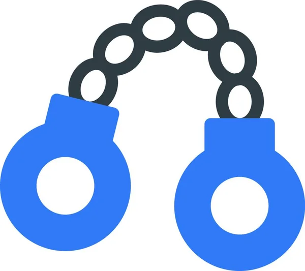 Handcuffs Web Icon Vector Illustration — Stock Vector