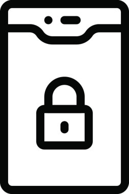 mobil güvenlik web simgesi vektör çizimi