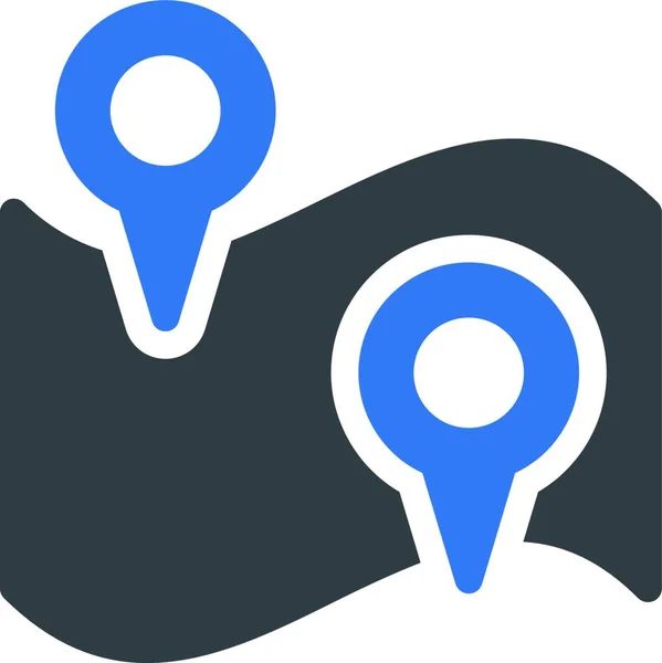 Mapa Viaje Icono Vector Ilustración — Vector de stock