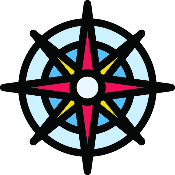 Kompass Ikon Vind Rose Navigation Silhuett — Stock vektor