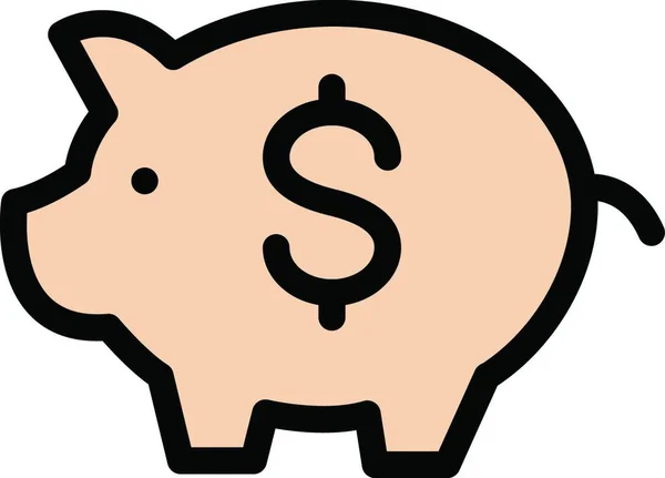 Piggy Bank Icono Vector Ilustración — Vector de stock