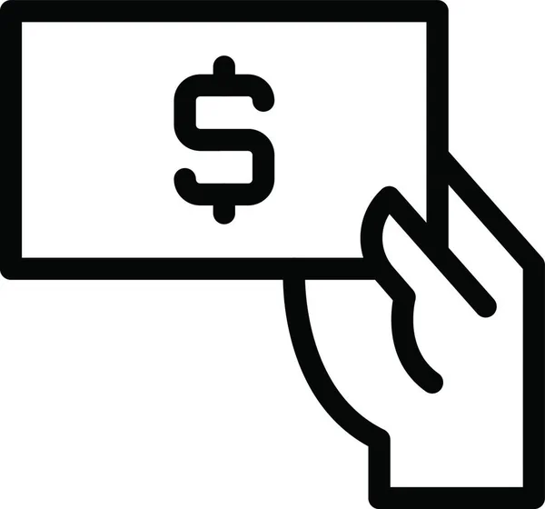 Pengar Handen Ikon Vektor Illustration — Stock vektor