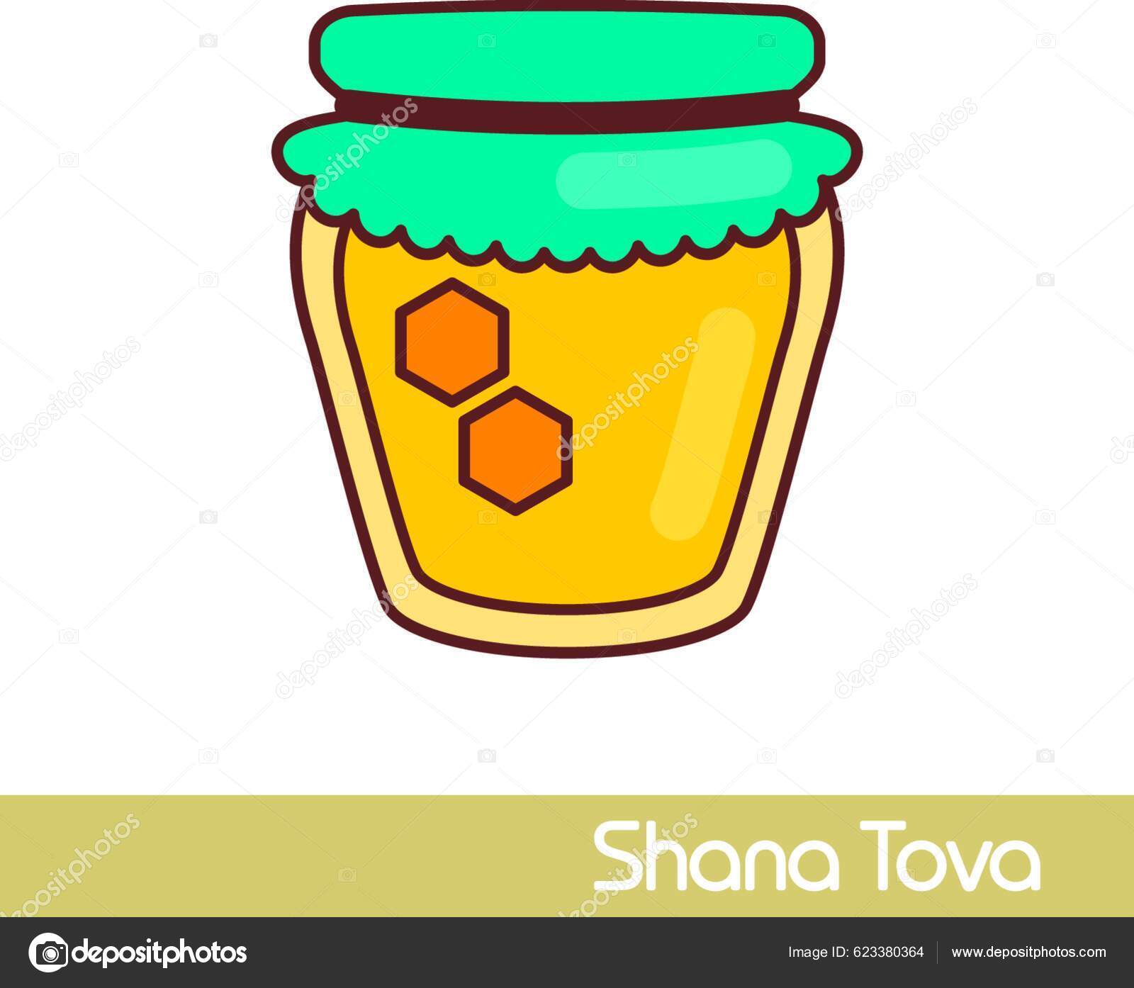 Jar Honey Rosh Hashanah Icon Shana Tova Stock Vector by ©YAY_Images