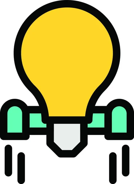 Idea Lightbulb Web Icon Vector Illustration — Stock Vector