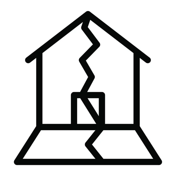 Icono Del Terremoto Vector Ilustración — Vector de stock