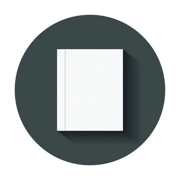 Hoja Papel Plantilla Realista Con Cuadrícula Cuadrada Cuaderno Oficina Con — Archivo Imágenes Vectoriales