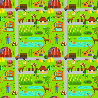 eko çiftliği modern vektör çizimi