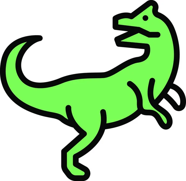 Vektorová Ilustrace Ikon Dinosaurů — Stockový vektor