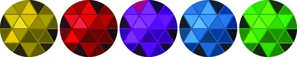 Verschillende Kleuren Kristallen Pictogram Vector Illustratie — Stockvector