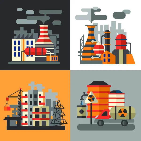 Industrielles Set Vektor Illustration — Stockvektor