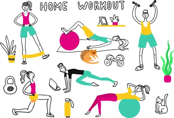 fitness ve spor, sağlıklı yaşam tarzı ve aktivite, kusursuz vektör      
