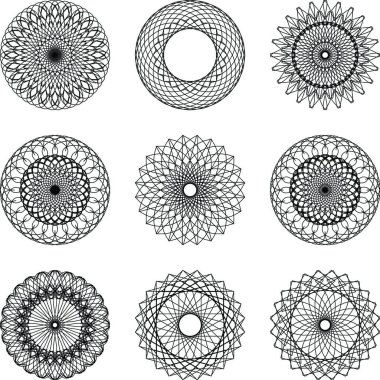 Guilloche vektör illüstrasyonunu ayarla