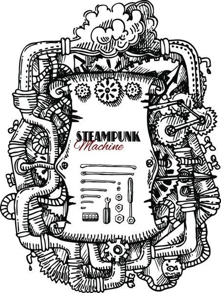 Steampunkram Vektor Illustration — Stock vektor