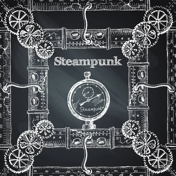 Steampunk Frame Vektorillustration — Stockvektor