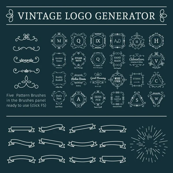 Vintage Logo Generator Vektor Illustration — Stock vektor