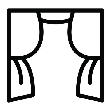 perde web simgesi, vektör çizim 