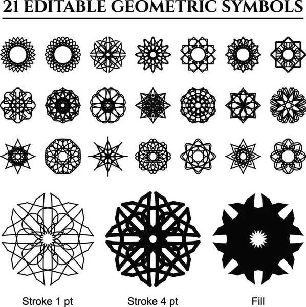Geometric Ornaments Set Vector Illustration — Stock vektor
