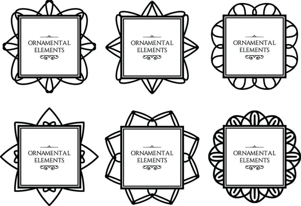 Set Cornici Ornamentali Illustrazione Vettoriale — Vettoriale Stock