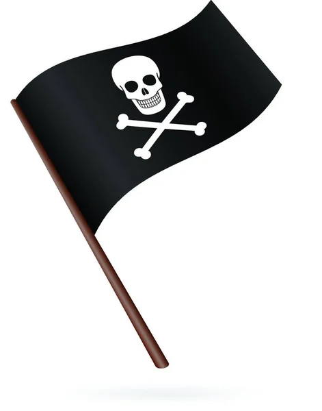 Vektorová Ilustrace Ikony Pirátské Vlajky — Stockový vektor