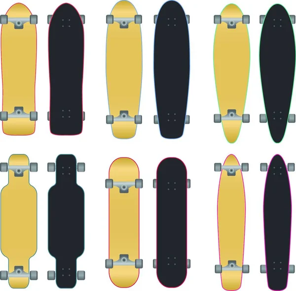 Skateboards Longboards Vector Illustratie — Stockvector