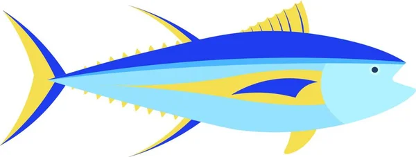 Gulfenad Tonfisk Vektor Tecknad Illustration — Stock vektor