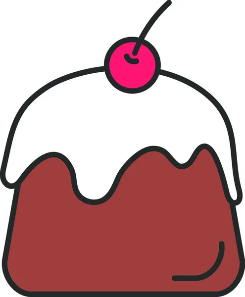 Pudding Farbe Symbol Vektor Illustration — Stockvektor