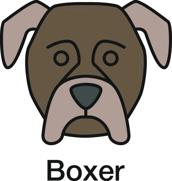 Boxer Farbe Symbol Vektor Illustration — Stockvektor