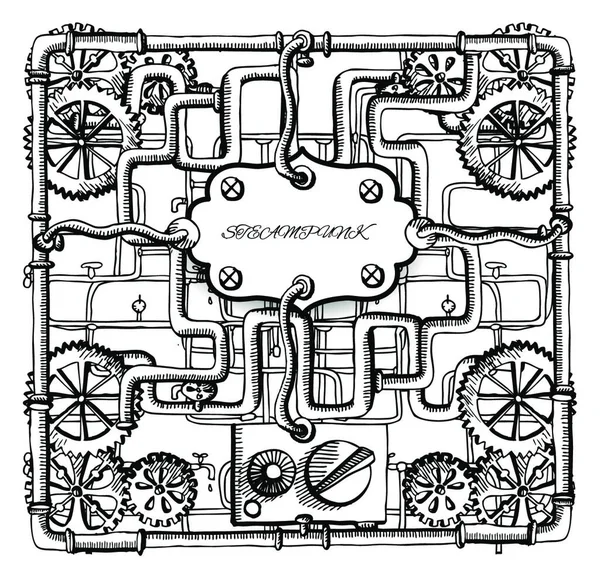 Steampunk Πλαίσιο Διανυσματική Απεικόνιση — Διανυσματικό Αρχείο