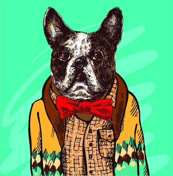 Ilustração Vetor Personagem Bulldog —  Vetores de Stock