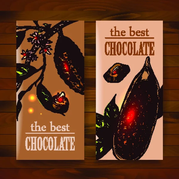 Skizze Schokoladenschablone Vektorillustration — Stockvektor