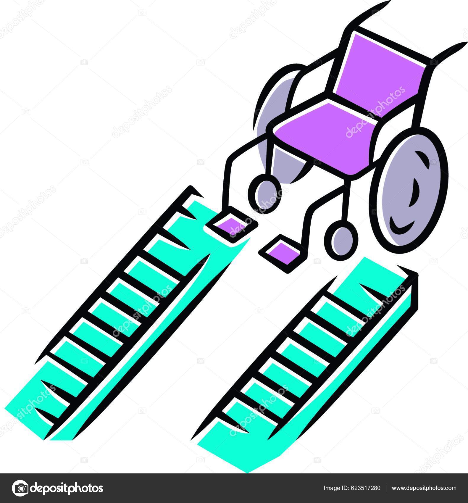 Wheelchair Ramp Color Icon Device Physically Disabled People