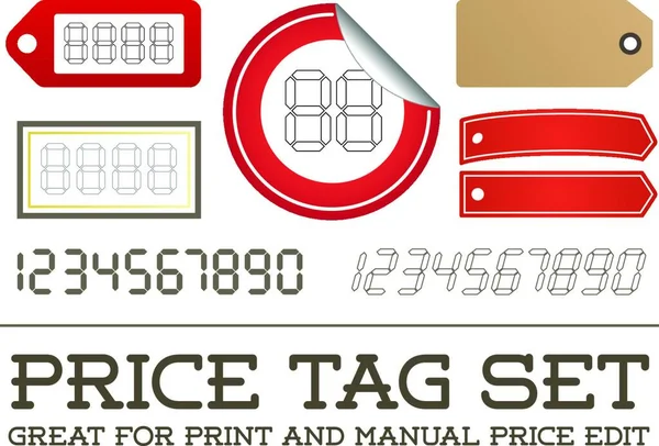 stock vector Vector Price Tag Set enable for print or manual price edit