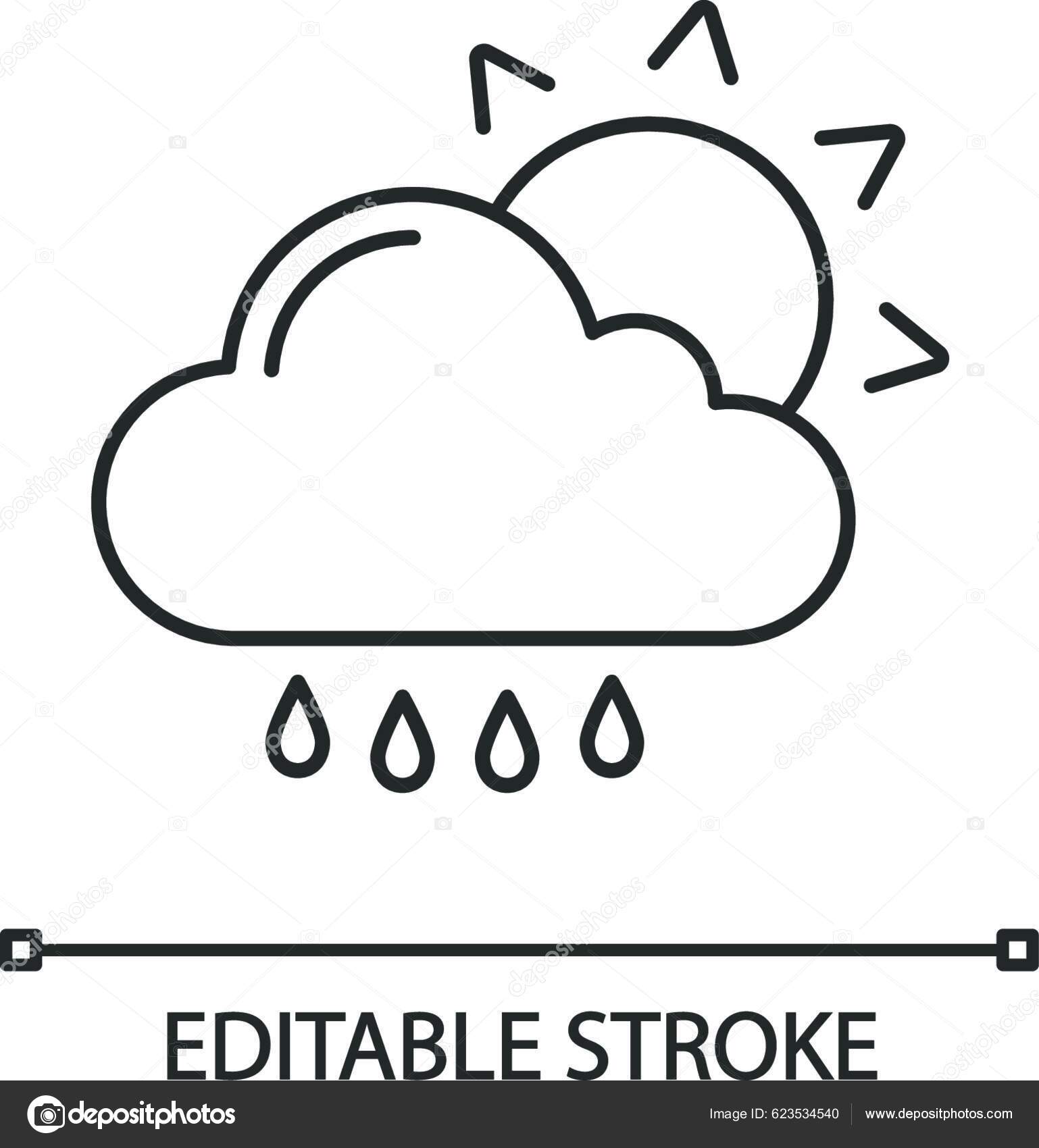 Rain Sun Linear Icon Stock Vector by ©YAY_Images 623534540