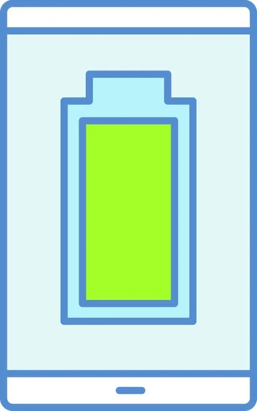 全充电智能手机电池颜色图标 — 图库矢量图片