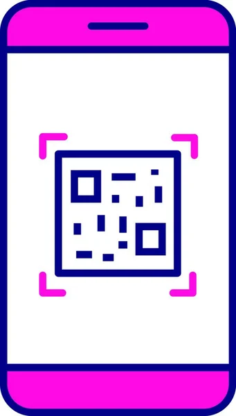 Qr代码扫描智能手机应用程序的颜色图标 — 图库矢量图片