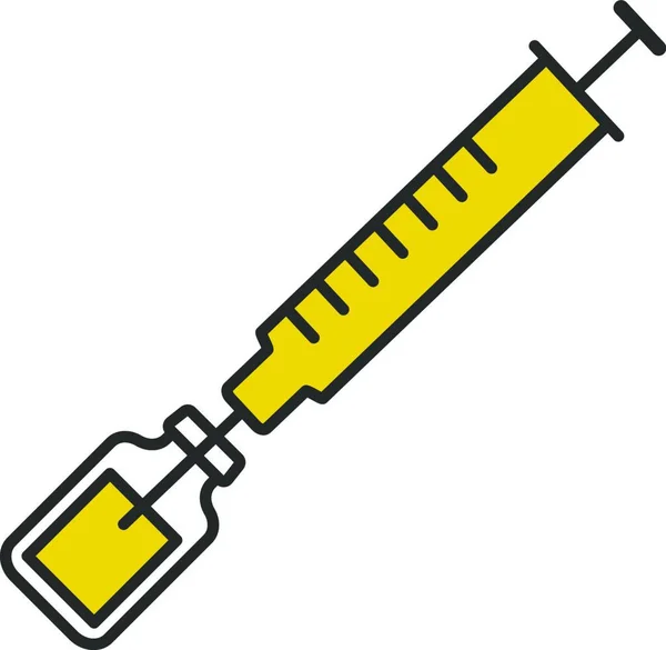 Ícone Cor Vacina Ilustração Vetorial — Vetor de Stock