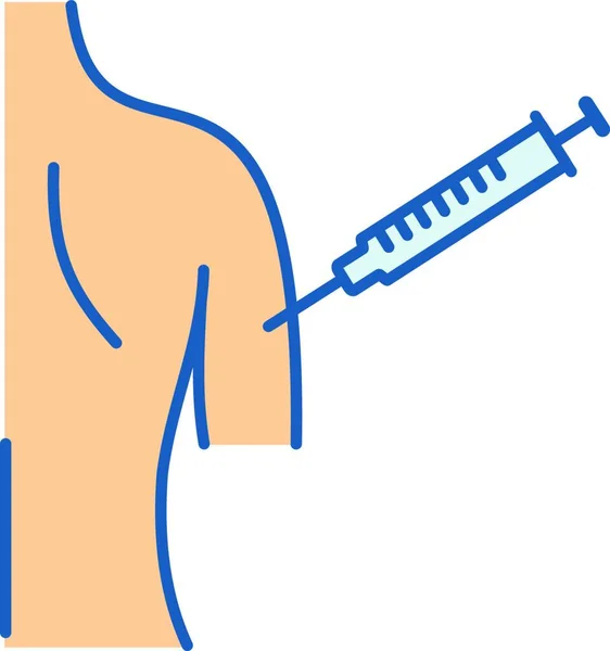 Illustrazione Vettoriale Dell Icona Colori Della Vaccinazione — Vettoriale Stock