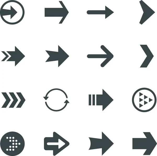 Différentes Flèches Icônes Vectorielles Illustration — Image vectorielle