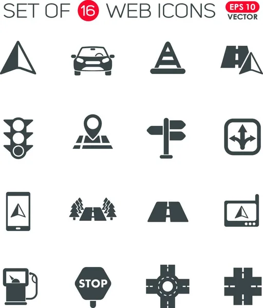 Road Icons Vector Illustration — Stockvektor