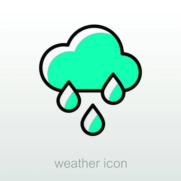 雨の雲の降雨量のアイコン 気象学 — ストックベクタ